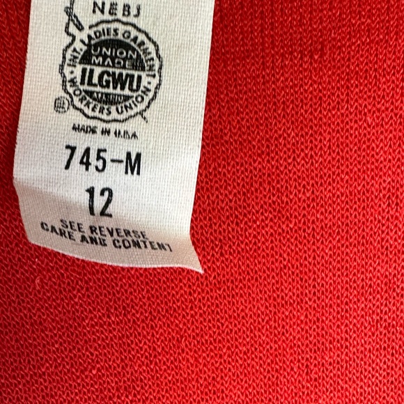 Vintage 70s / 80s Union made terrycloth dress.  Red size medium retro - Picture 5 of 6